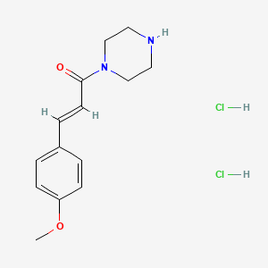 (2E)-3-(4-methoxyphenyl)-1-(piperazin-1-yl)prop-2-en-1-one dihydrochloride