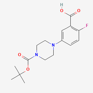 5-{4-[(Tert-butoxy)carbonyl]piperazin-1-yl}-2-fluorobenzoic acid