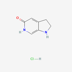 molecular formula C7H9ClN2O B13467311 1H,2H,3H,5H,6H-pyrrolo[2,3-c]pyridin-5-one hydrochloride 