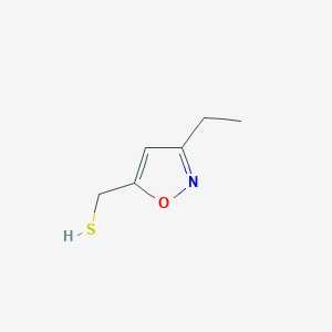 molecular formula C6H9NOS B13467314 (3-Ethyl-1,2-oxazol-5-yl)methanethiol 