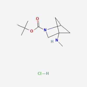 molecular formula C11H21ClN2O2 B13467352 Tert-butyl 4-(methylamino)-2-azabicyclo[2.1.1]hexane-2-carboxylate hydrochloride 