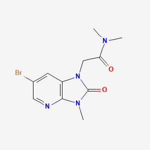 molecular formula C11H13BrN4O2 B13467366 2-{6-bromo-3-methyl-2-oxo-1H,2H,3H-imidazo[4,5-b]pyridin-1-yl}-N,N-dimethylacetamide 