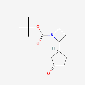 molecular formula C13H21NO3 B13467376 Tert-butyl 2-(3-oxocyclopentyl)azetidine-1-carboxylate 