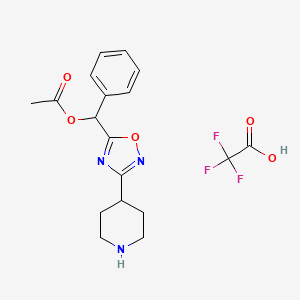 Phenyl[3-(piperidin-4-yl)-1,2,4-oxadiazol-5-yl]methyl acetate, trifluoroacetic acid