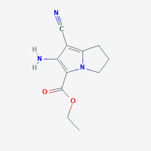 molecular formula C11H13N3O2 B13467394 ethyl 6-amino-7-cyano-2,3-dihydro-1H-pyrrolizine-5-carboxylate 