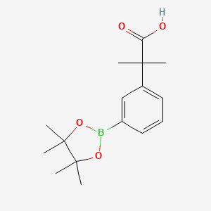 molecular formula C16H23BO4 B13467396 2-Methyl-2-[3-(tetramethyl-1,3,2-dioxaborolan-2-yl)phenyl]propanoic acid 