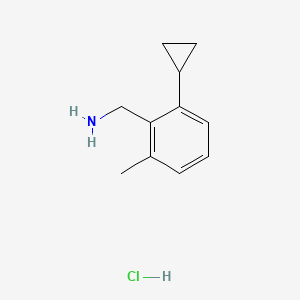 molecular formula C11H16ClN B13467402 1-(2-Cyclopropyl-6-methylphenyl)methanamine hydrochloride 