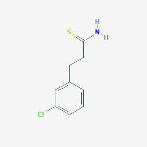 molecular formula C9H10ClNS B13467430 3-(3-Chlorophenyl)propanethioamide 