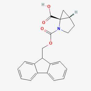 molecular formula C21H19NO4 B13467436 (1R,5S)-2-{[(9H-fluoren-9-yl)methoxy]carbonyl}-2-azabicyclo[3.1.0]hexane-1-carboxylic acid 