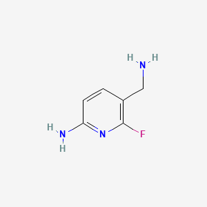 molecular formula C6H8FN3 B13467460 5-(Aminomethyl)-6-fluoropyridin-2-amine 