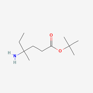 molecular formula C11H23NO2 B13467466 tert-Butyl 4-amino-4-methylhexanoate 