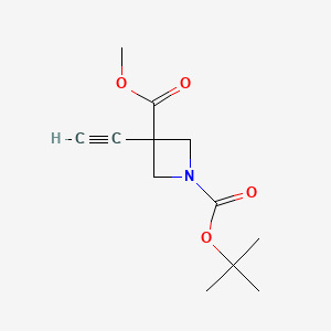 molecular formula C12H17NO4 B13467481 1-Tert-butyl 3-methyl 3-ethynylazetidine-1,3-dicarboxylate 