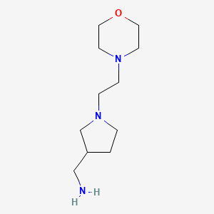 molecular formula C11H23N3O B1346750 {1-[2-(Morpholin-4-yl)ethyl]pyrrolidin-3-yl}methanamine CAS No. 933749-60-1