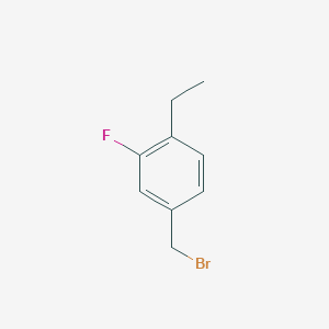 molecular formula C9H10BrF B13467538 4-(Bromomethyl)-1-ethyl-2-fluorobenzene 