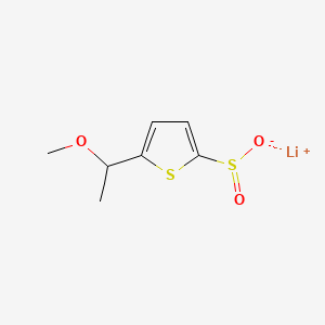 molecular formula C7H9LiO3S2 B13467563 Lithium(1+) 5-(1-methoxyethyl)thiophene-2-sulfinate 