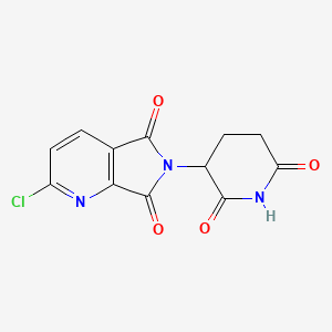 molecular formula C12H8ClN3O4 B13467564 3-{2-chloro-5,7-dioxo-5H,6H,7H-pyrrolo[3,4-b]pyridin-6-yl}piperidine-2,6-dione 