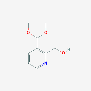 molecular formula C9H13NO3 B13467579 [3-(Dimethoxymethyl)pyridin-2-yl]methanol 