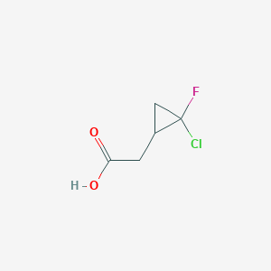 molecular formula C5H6ClFO2 B13467612 2-(2-Chloro-2-fluorocyclopropyl)acetic acid 