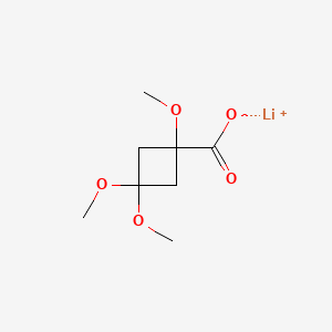 molecular formula C8H13LiO5 B13467626 Lithium(1+) 1,3,3-trimethoxycyclobutane-1-carboxylate 