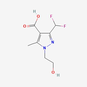 molecular formula C8H10F2N2O3 B13467629 3-(difluoromethyl)-1-(2-hydroxyethyl)-5-methyl-1H-pyrazole-4-carboxylic acid 