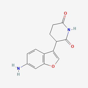 molecular formula C13H12N2O3 B13467635 3-(6-Aminobenzofuran-3-yl)piperidine-2,6-dione 