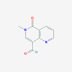 molecular formula C10H8N2O2 B13467639 6-Methyl-5-oxo-5,6-dihydro-1,6-naphthyridine-8-carbaldehyde 