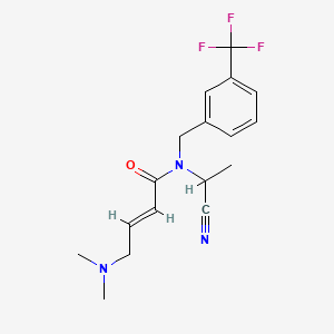 molecular formula C17H20F3N3O B13467643 (2E)-N-(1-cyanoethyl)-4-(dimethylamino)-N-{[3-(trifluoromethyl)phenyl]methyl}but-2-enamide 