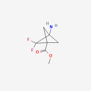 molecular formula C7H9F2NO2 B13467656 Methyl 3-amino-2,2-difluorobicyclo[1.1.1]pentane-1-carboxylate 