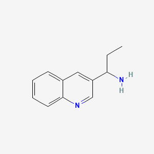 molecular formula C12H14N2 B13467712 1-(Quinolin-3-yl)propan-1-amine 