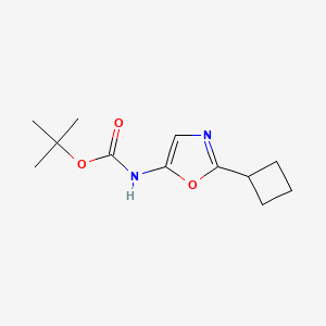 molecular formula C12H18N2O3 B13467713 tert-butyl N-(2-cyclobutyl-1,3-oxazol-5-yl)carbamate 