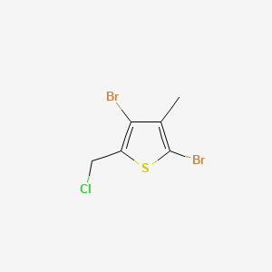 molecular formula C6H5Br2ClS B13467714 2,4-Dibromo-5-(chloromethyl)-3-methylthiophene 