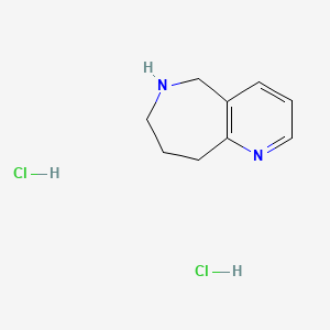 molecular formula C9H14Cl2N2 B13467716 5H,6H,7H,8H,9H-pyrido[3,2-c]azepine dihydrochloride 