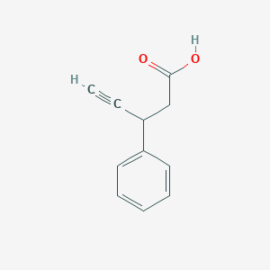 molecular formula C11H10O2 B13467733 3-Phenylpent-4-ynoic acid 