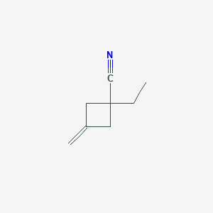 molecular formula C8H11N B13467741 1-Ethyl-3-methylidenecyclobutane-1-carbonitrile 