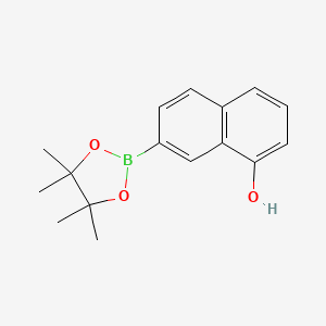 molecular formula C16H19BO3 B13467780 7-(4,4,5,5-Tetramethyl-1,3,2-dioxaborolan-2-yl)naphthalen-1-ol CAS No. 2560648-06-6