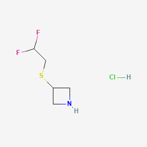 molecular formula C5H10ClF2NS B13467862 3-[(2,2-Difluoroethyl)sulfanyl]azetidine hydrochloride 