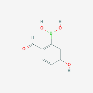 molecular formula C7H7BO4 B13467884 (2-Formyl-5-hydroxyphenyl)boronic acid 