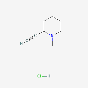 molecular formula C8H14ClN B13467931 2-Ethynyl-1-methylpiperidine hydrochloride 