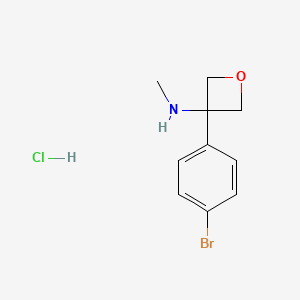 molecular formula C10H13BrClNO B13467939 3-(4-bromophenyl)-N-methyloxetan-3-amine hydrochloride 