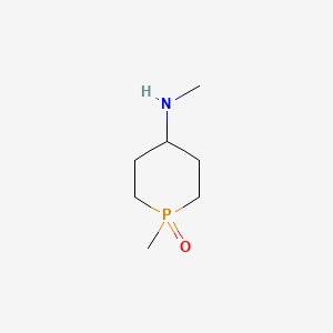 molecular formula C7H16NOP B13467956 1-Methyl-4-(methylamino)phosphinane 1-oxide 