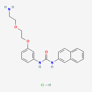 molecular formula C21H24ClN3O3 B13467984 3-{3-[2-(2-Aminoethoxy)ethoxy]phenyl}-1-(naphthalen-2-yl)urea hydrochloride 