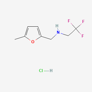 molecular formula C8H11ClF3NO B13467995 [(5-Methylfuran-2-yl)methyl](2,2,2-trifluoroethyl)amine hydrochloride 