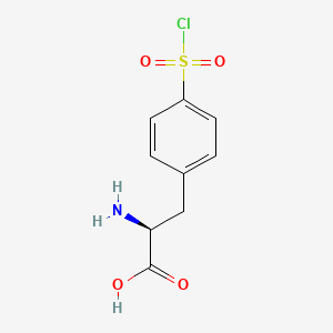 molecular formula C9H10ClNO4S B13468019 4-(Chlorosulfonyl)-L-phenylalanine CAS No. 84053-07-6