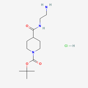 molecular formula C13H26ClN3O3 B13468063 Tert-butyl 4-[(2-aminoethyl)carbamoyl]piperidine-1-carboxylate hydrochloride 