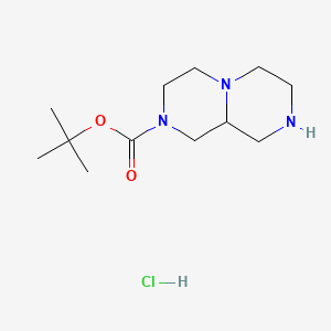 molecular formula C12H24ClN3O2 B13468089 tert-butyl octahydro-1H-[1,4]diazino[1,2-a]pyrazine-2-carboxylate hydrochloride 