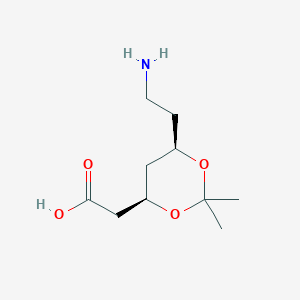 molecular formula C10H19NO4 B134681 2-[(4R,6R)-6-(2-氨基乙基)-2,2-二甲基-1,3-二氧六环-4-基]乙酸 CAS No. 125995-17-7