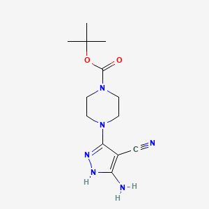 molecular formula C13H20N6O2 B13468102 tert-butyl 4-(5-amino-4-cyano-1H-pyrazol-3-yl)piperazine-1-carboxylate 