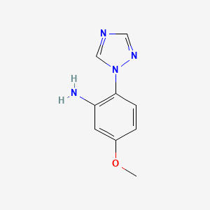 molecular formula C9H10N4O B13468139 5-methoxy-2-(1H-1,2,4-triazol-1-yl)aniline 