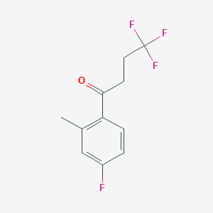 molecular formula C11H10F4O B13468147 4,4,4-Trifluoro-1-(4-fluoro-2-methylphenyl)butan-1-one CAS No. 1515711-11-1