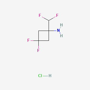 molecular formula C5H8ClF4N B13468150 1-(Difluoromethyl)-3,3-difluorocyclobutan-1-amine hydrochloride 